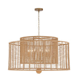 Jayna Rattan Drum Chandelier 42.75'' Burnished Silver