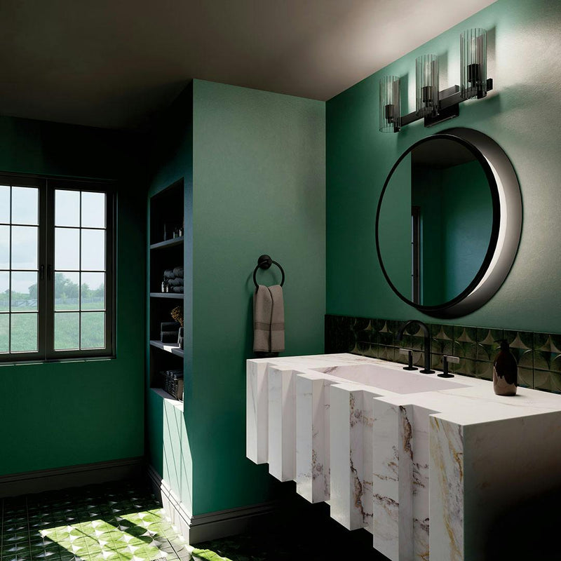 Jemsa Vanity Light 3 Lights Black By Kichler Lifestyle View