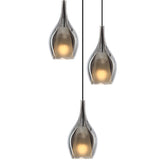 Jericho 3 Light Suspension Matte Black By Matteo - Front View