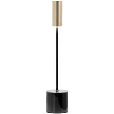 Jet Black-Brushed Brass Carolina Pro Portable Table Lamp by Zafferano