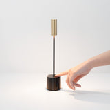 Jet Black-Brushed Brass Carolina Pro Portable Table Lamp by Zafferano