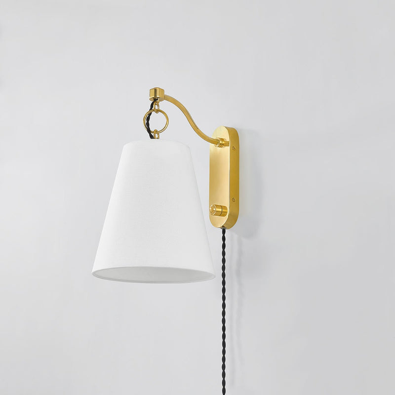 Joan Plug In Wall Light By Hudson Valley Side View