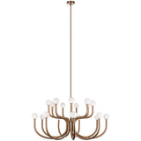 Joelle Chandelier Large Aged Gold Brass By Matteo