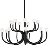 Joelle Chandelier Large Matte Black By Matteo - Front View