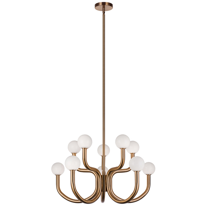 Joelle Chandelier Small Aged Gold Brass By Matteo