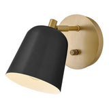 Jojo Single Light Plug-in Sconce - Lacquered Brass / Black