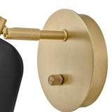 Jojo Single Light Plug-in Sconce - Lacquered Brass / Black