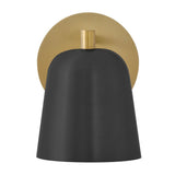 Jojo Single Light Plug-in Sconce - Lacquered Brass / Black