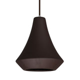 Juá Ceramic Pendant Light by Geo Contemporary in Coffee ceramic with a brown cord