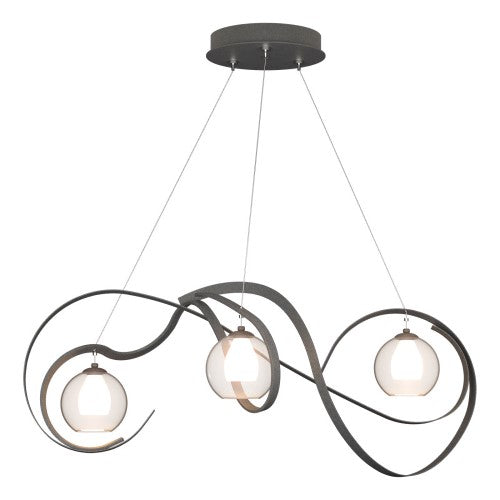 KARMA PENDANT BY HUBBARDTON FORGE, FINISH: NATURAL IRON, OPAL AND CLEAR GLASS, , | CASA DI LUCE LIGHTING