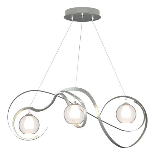 KARMA PENDANT BY HUBBARDTON FORGE, FINISH: VINTAGE PLATINUM, OPAL AND CLEAR GLASS, , | CASA DI LUCE LIGHTING