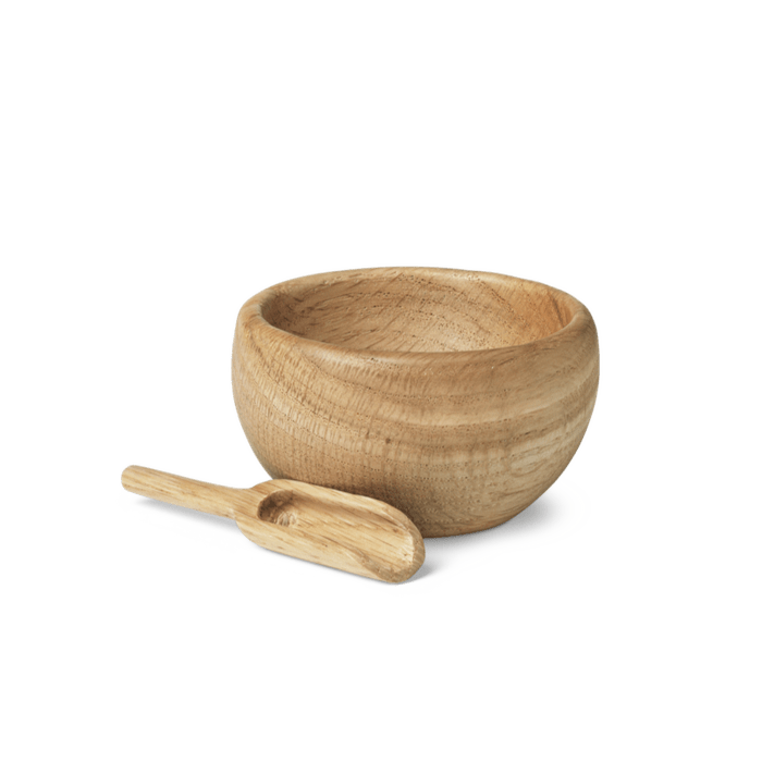 Kay Bojesen Menageri Salt Cellar With Spoon, Oak, H: 1.6" By Kay Bojesen