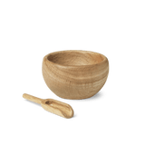 Kay Bojesen Menageri Salt Cellar With Spoon, Oak, H: 1.6" By Kay Bojesen