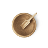 Kay Bojesen Menageri Salt Cellar With Spoon, Oak, H: 1.6" By Kay Bojesen