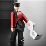 Kay Bojesen Postman, Black/Red, H: 7.9" By Kay Bojesen