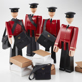 Kay Bojesen Postman, Black/Red, H: 7.9" By Kay Bojesen