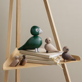 Kay Bojesen Pair Of Sparrows, Small, Oak/Smoked Oak, H: 2.2" By Kay Bojesen
