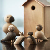 Kay Bojesen Pair Of Sparrows, Small, Oak/Smoked Oak, H: 2.2" By Kay Bojesen