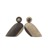 Kay Bojesen Pair Of Sparrows, Small, Oak/Smoked Oak, H: 2.2" By Kay Bojesen
