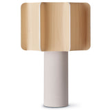 Kactos Table Lamp Matte White Ceramic Natural Beech By LZF Lamps