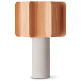 Kactos Table Lamp Matte White Ceramic Natural Cherry By LZF Lamps