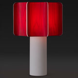 Kactos Table Lamp Matte White Ceramic Red By LZF Lamps - With Light