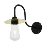 Kai Swan Neck Wall Light - Matt Black & Pol Brass Shade