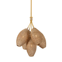 Karpathos Chandelier - 5 Light in Vintage Gold Leaf by Corbett