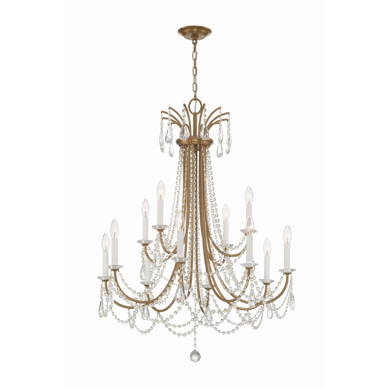 Karrington Two-Tier Chandelier 30'' Aged Brass