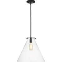 Kate Cone Pendant — 16", Clear, Midnight Black