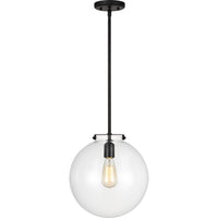 Kate Sphere Pendant — 12", Clear, Midnight Black