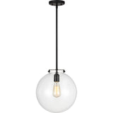 Kate Sphere Pendant — 12", Clear, Midnight Black