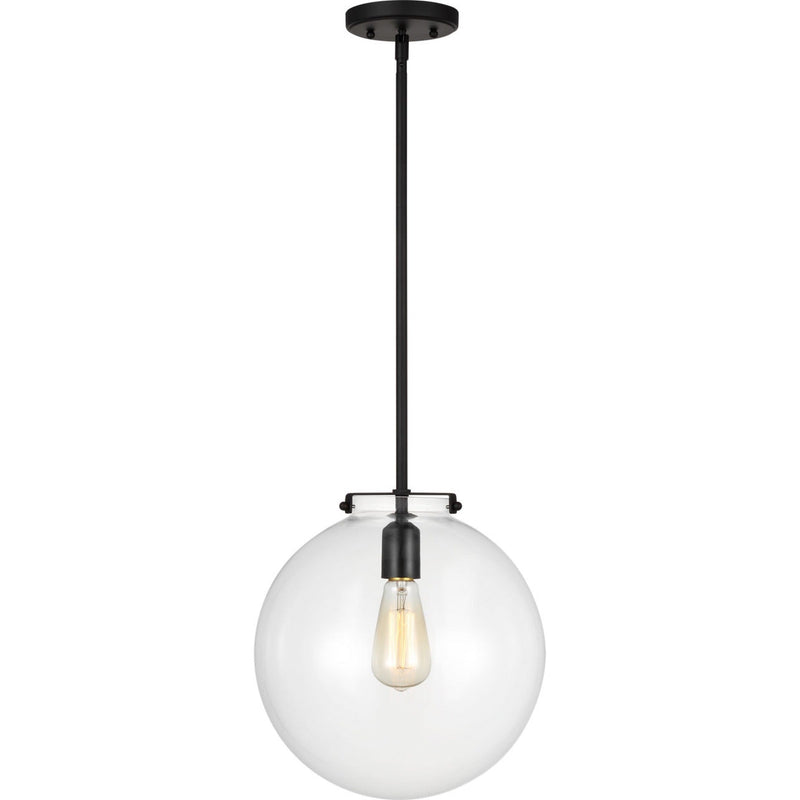 Kate Sphere Pendant — 12", Clear, Midnight Black