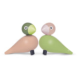 Kay Bojesen Lovebirds, H: 3.5" - Light Green/Rose