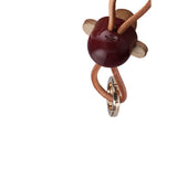 Kay Bojesen Monkey Keychain - Gold/Bordeaux view 3