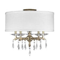 KAYA FLUSH MOUNT BY AMERICAN BRASS CRYSTAL, FINISH: OLD BRASS, CRYSTAL PACKAGE: GLACIAL DROP PRECISION, | CASA DI LUCE LIGHTING