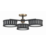 Kendal Cluster Semi Flush Mount 29.25'' Vibrant Gold + Black Forged