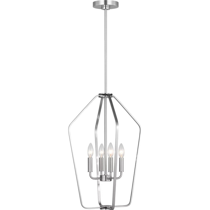 Kennan Outdoor Wall Lantern — 15.5 Inch, Brushed Nickel