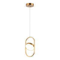 Kennedy Pendant 7 Inch Aged Gold Brass