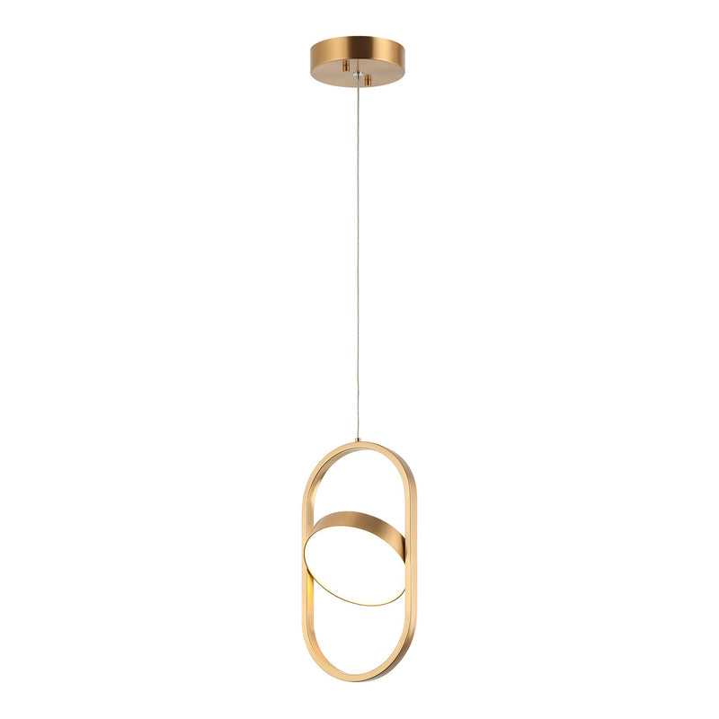 Kennedy Pendant 7 Inch Aged Gold Brass