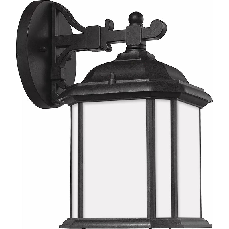 Kent Down Outdoor Wall Lantern — 11.5 Inch, Oxford Bronze with Satin Etched Glass