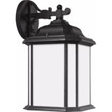 Kent Down Outdoor Wall Lantern — 15 Inch, Oxford Bronze with Satin Etched Glass