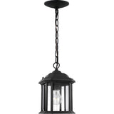 Kent Outdoor Pendant — 6.5 Inch, Black with Clear Beveled Glass