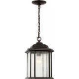 Kent Outdoor Pendant — 8.38 Inch, Oxford Bronze with Clear Seeded Glass