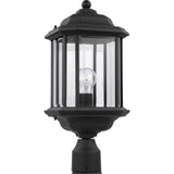 Kent Post Lantern — Black with Clear Beveled Glass