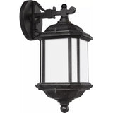 Kent Up/Down Outdoor Wall Lantern — 15 Inch, Oxford Bronze with Satin Etched Glass