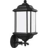 Kent Up/Down Outdoor Wall Lantern — 19 Inch, Black with Satin Etched Glass