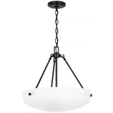 Kerrville Three Light Pendant Midnight Black By Generation Lighting - Front View1