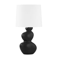 Kingsley Table Lamp - Aged Brass with Ceramic Satin Black by Hudson Valley