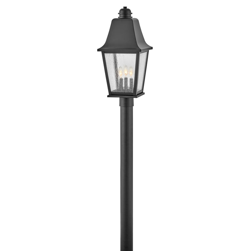 Kingston Large Post Mount Lantern - Black - by Hinkley